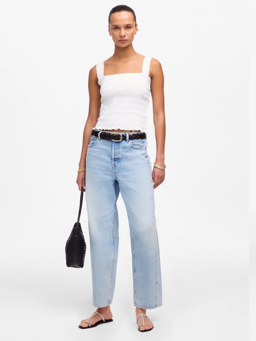 {Madewell} Pierced Barrel-Leg Jeans